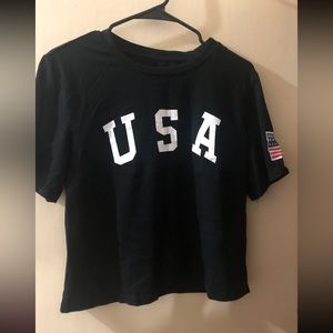 USA shirt with American flag on shoulder